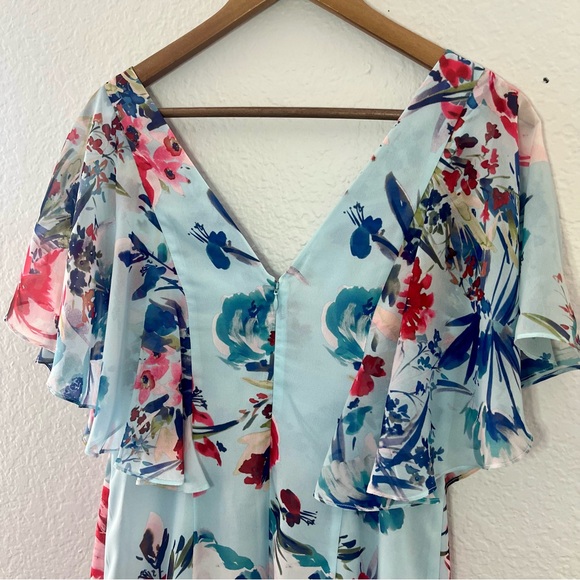 Parker Black reba floral mini dress polyester Size 6 - Picture 13 of 14